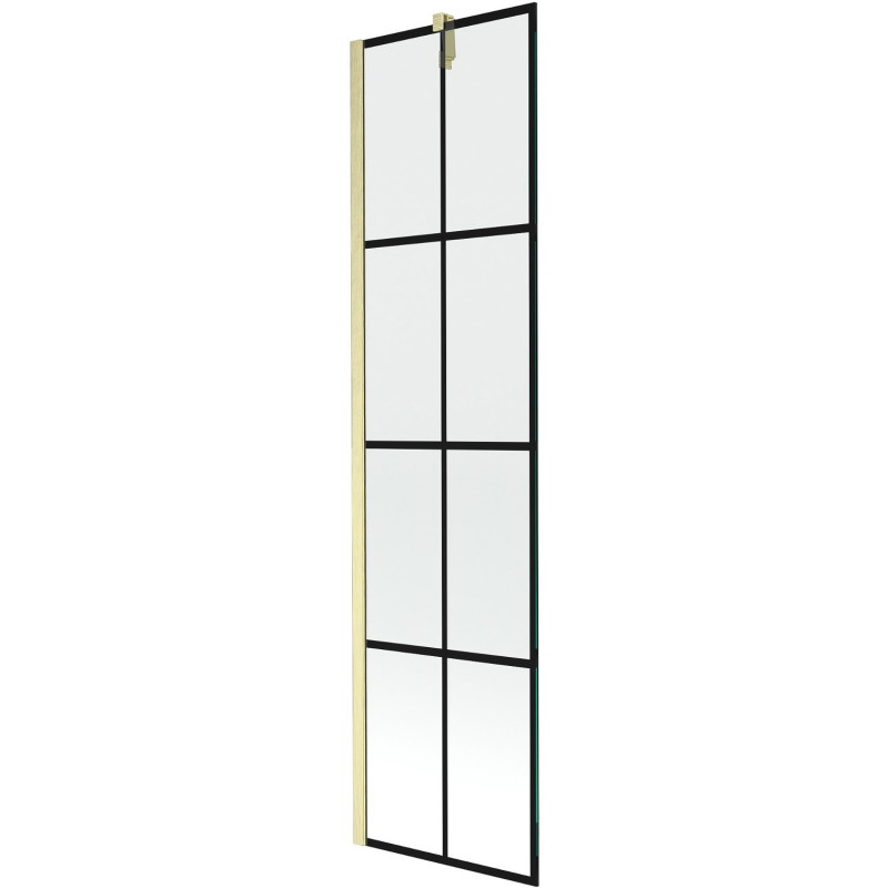 Mexen Next vannisein, 1-ukseline 50 x 150 cm, must ruudustik, kuldne harjatud - 895-050-000-00-77-55