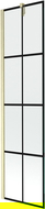 Mexen Next badscherm 1-delig 50 x 150 cm, zwart raster, goud geborsteld - 895-050-000-00-77-55