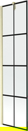 Mexen Next paravent de baignoire à 1 vantail 50 x 150 cm, grille noire, doré brossé - 895-050-000-00-77-55