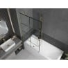 Mexen Next Badewannenabtrennung 1-flügelig 90 x 150 cm, schwarzes Muster, gebürstet Gold - 895-090-000-00-77-55