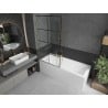 Mexen Next Badewannenabtrennung 1-flügelig 90 x 150 cm, schwarzes Muster, gebürstet Gold - 895-090-000-00-77-55