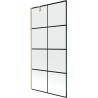 Mexen Next parawan nawannowy 1-skrzydłowy 90 x 150 cm, czarna kratka, złoty szczotkowany - 895-090-000-00-77-55