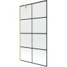 Mexen Next 1-wing Bath Screen 100 x 150 cm, Black Grid, Brushed Gold - 895-100-000-00-77-55
