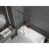 Mexen Next jednokrilni paravan za kadu 60 x 150 cm, crna rešetka, brušeni bakar - 895-060-000-00-77-65