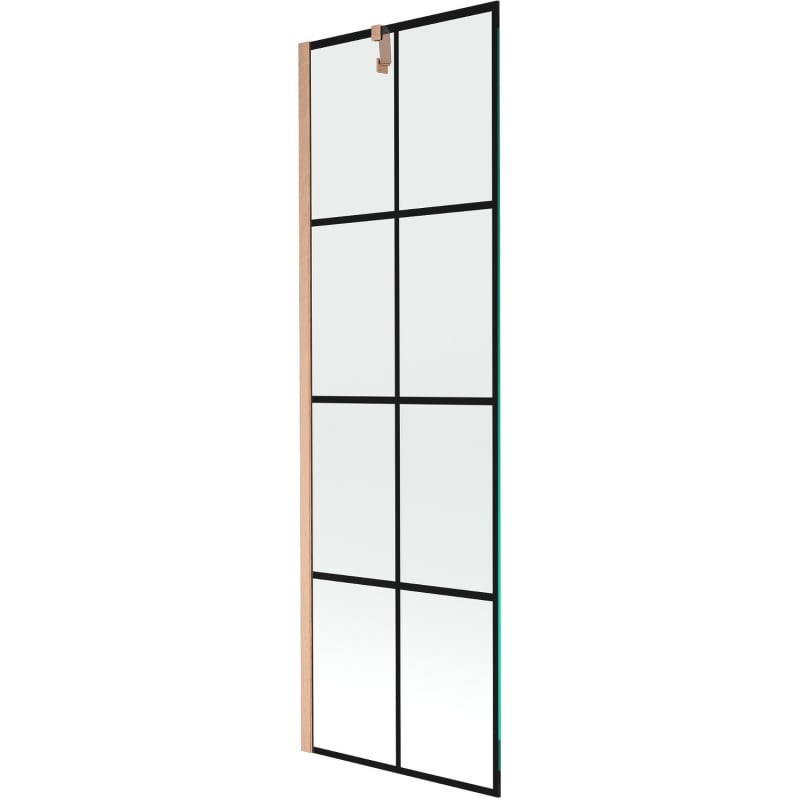 Mexen Next üheukseline dušisein 60 x 150 cm, musta ruudustikuga, harjatud vask - 895-060-000-00-77-65