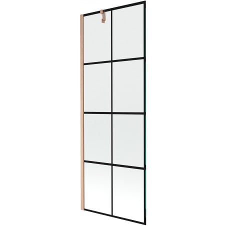 Mexen Next einteilige Badewanne-Faltwand 70 x 150 cm, schwarzes Muster, gebürstetes Kupfer - 895-070-000-00-77-65