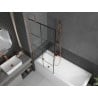 Mexen Next 1-panel bathtub screen 80 x 150 cm, black grid, brushed copper - 895-080-000-00-77-65