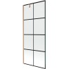 Mexen Next parawan nawannowy 1-skrzydłowy 80 x 150 cm, czarna kratka, miedź szczotkowana - 895-080-000-00-77-65