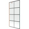 Mexen Next paravan za kadu, 1-krilni 90 x 150 cm, crna rešetka, brušena bakra - 895-090-000-00-77-65