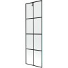 Mexen Next parawan nawannowy 1-skrzydłowy 60 x 150 cm, czarna kratka, gun gray szczotkowany - 895-060-000-00-77-66