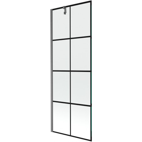 Mexen Next badscherm 1-deurs 70 x 150 cm, zwart rooster, geborsteld gun grijs - 895-070-000-00-77-66
