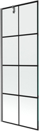 Mexen Next parawan nawannowy 1-skrzydłowy 70 x 150 cm, czarna kratka, gun gray szczotkowany - 895-070-000-00-77-66