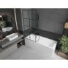 Mexen Next einteilige Badewannenabtrennung 80 x 150 cm, schwarzes Muster, gebürstetes Gun Gray - 895-080-000-00-77-66