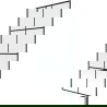 Mexen Next badscherm 1-delig 80 x 150 cm, zwart raster, geborsteld geweergrijs - 895-080-000-00-77-66