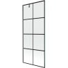 Mexen Next einteilige Badewannenabtrennung 80 x 150 cm, schwarzes Muster, gebürstetes Gun Gray - 895-080-000-00-77-66