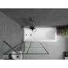 Mexen Next einteilige Badewannenabtrennung 80 x 150 cm, schwarzes Muster, gebürstetes Gun Gray - 895-080-000-00-77-66