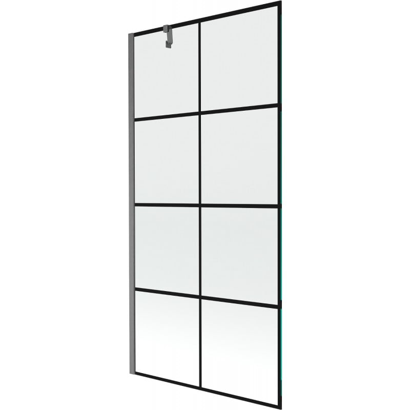 Mexen Next paratia per doccia ad un'anta 90 x 150 cm, griglia nera, grigio canna di fucile spazzolato - 895-090-000-00-77-66