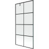 Mexen Next 1-wing bath screen 90 x 150 cm, black grid, brushed gun gray - 895-090-000-00-77-66