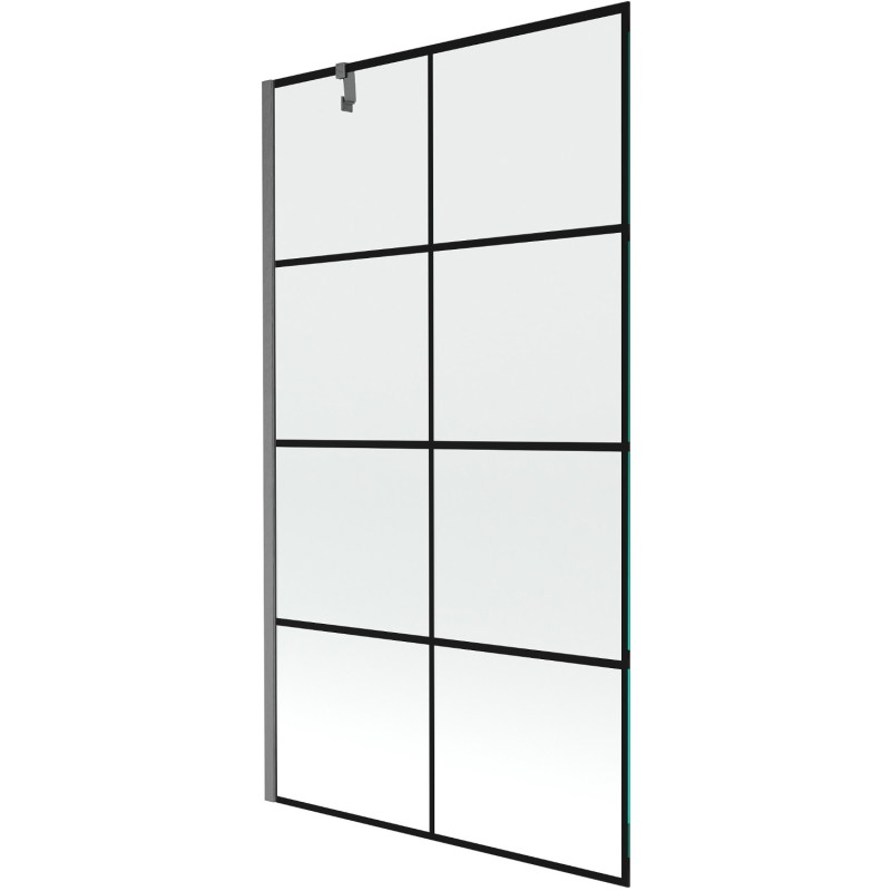 Mexen Next vannitoapaneel 1-tiivaline 100 x 150 cm, must ruudustik, poleeritud gun gray - 895-100-000-00-77-66