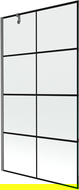 Mexen Next panel de ducha de 1 hoja 100 x 150 cm, cuadrícula negra, gris arma cepillado - 895-100-000-00-77-66