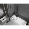 Mexen Next Badewannenwand 1-flügelig 50 x 150 cm, schwarzes Muster, Gun Metal - 895-050-000-00-77-95