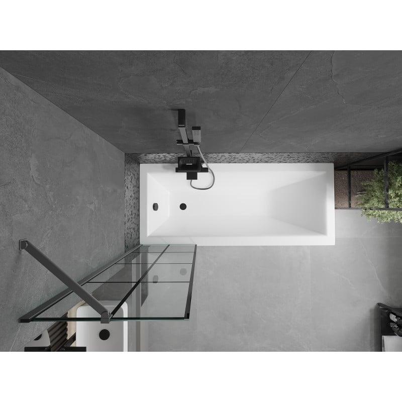 Mexen Next parawan nawannowy 1-skrzydłowy 50 x 150 cm, czarna kratka, gun metal - 895-050-000-00-77-95