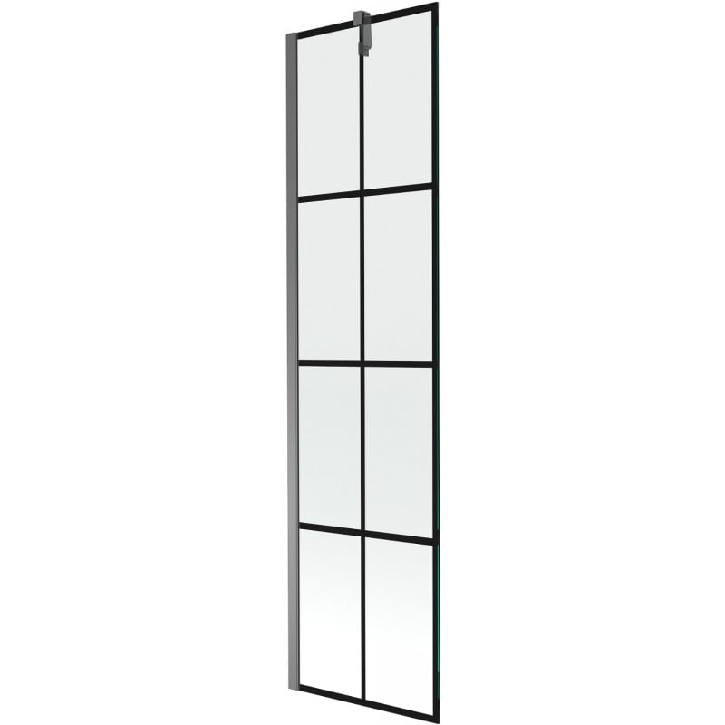 Mexen Next duschskärm 1-panel 50 x 150 cm, svart rutnät, gun metal - 895-050-000-00-77-95