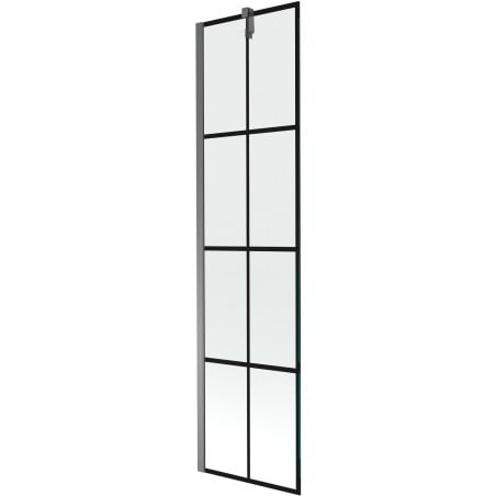 Mexen Next Badewannenwand 1-flügelig 50 x 150 cm, schwarzes Muster, Gun Metal - 895-050-000-00-77-95