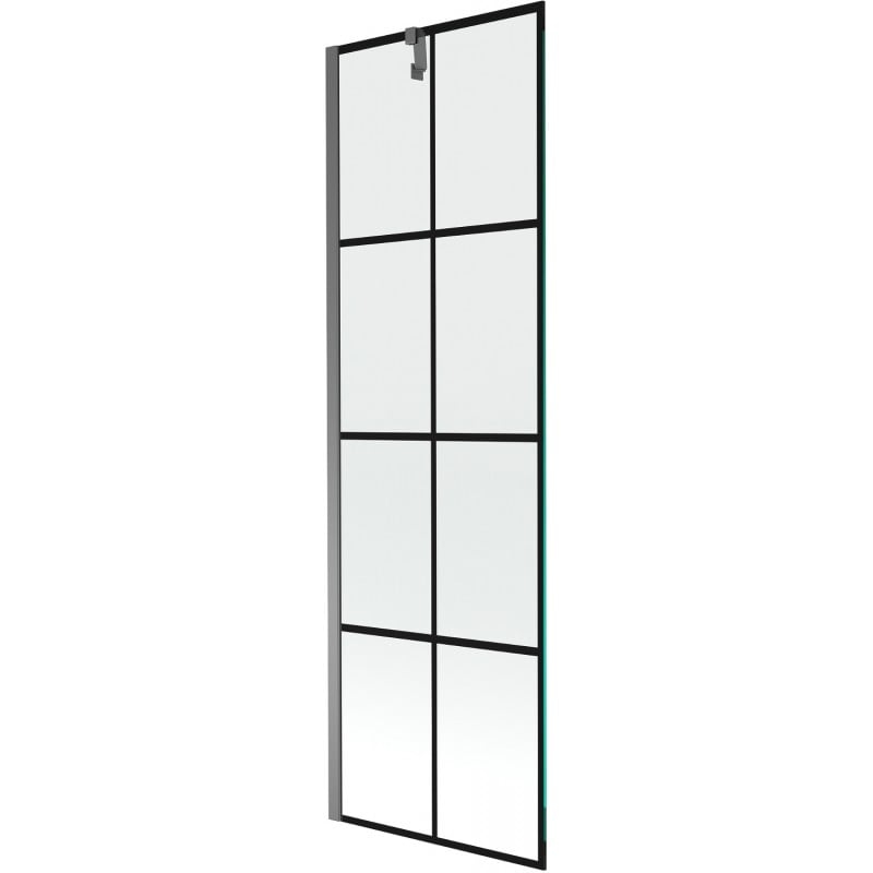 Mexen Next viena spārna vannas istabas ekrāns 60 x 150 cm, melnais režģis, gun metal - 895-060-000-00-77-95