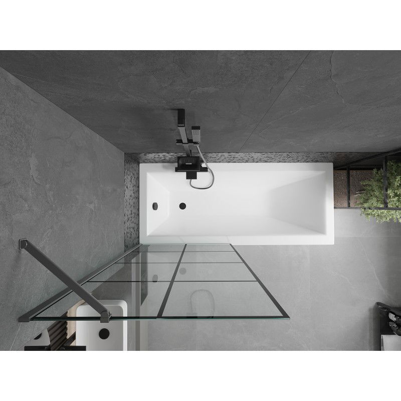 Mexen Next Duschabtrennung 1-teilig 80 x 150 cm, schwarzes Gitter, Gun Metal - 895-080-000-00-77-95