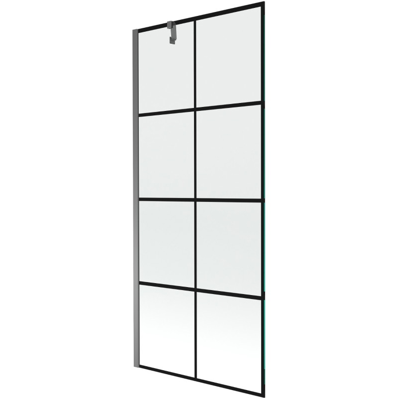 Mexen Next ühe tiivaga vanni paravan 80 x 150 cm, must ruudustik, gun metal - 895-080-000-00-77-95