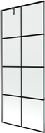 Mexen Next parawan nawannowy 1-skrzydłowy 80 x 150 cm, czarna kratka, gun metal - 895-080-000-00-77-95