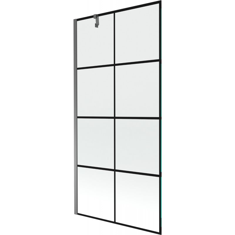 Mexen Next mampara de ducha de 1 hoja 90 x 150 cm, rejilla negra, gun metal - 895-090-000-00-77-95