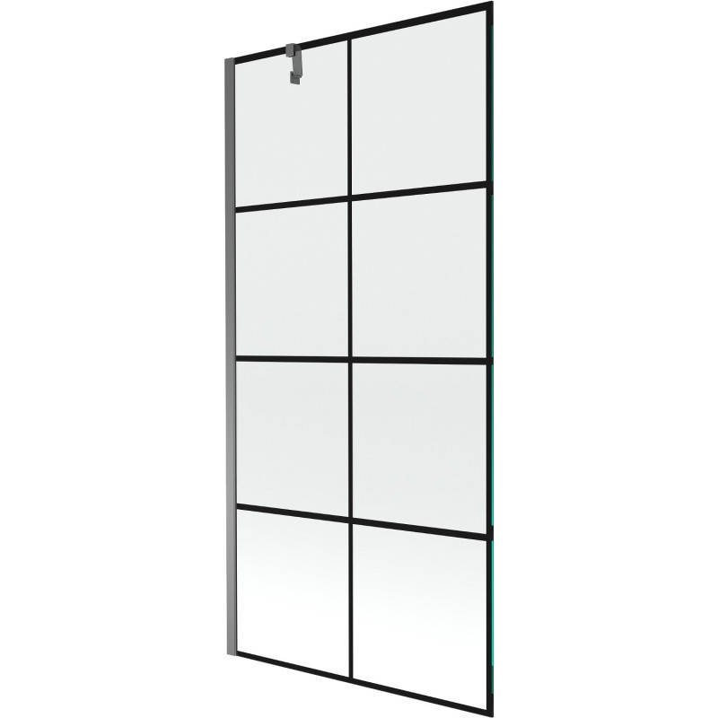 Mexen Next vannitoimiskaitse 1-leheline 90 x 150 cm, must ruudustus, gun metal - 895-090-000-00-77-95