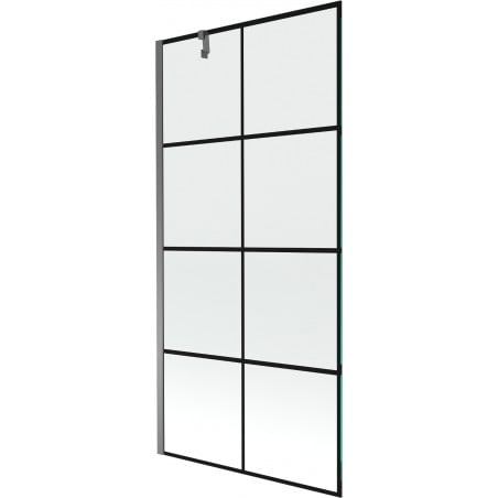 Mexen Next Duschabtrennung 1-flügelig 90 x 150 cm, schwarzes Muster, Gun Metal - 895-090-000-00-77-95