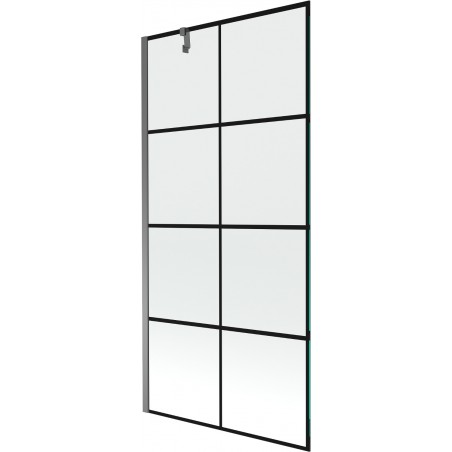 Mexen Next vannitoimiskaitse 1-leheline 90 x 150 cm, must ruudustus, gun metal - 895-090-000-00-77-95