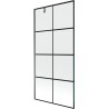 Mexen Next parawan nawannowy 1-skrzydłowy 90 x 150 cm, czarna kratka, gun metal - 895-090-000-00-77-95
