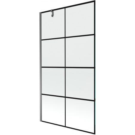 Mexen Next parawan nawannowy 1-skrzydłowy 100 x 150 cm, czarna kratka, gun metal - 895-100-000-00-77-95