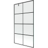 Mexen Next parawan nawannowy 1-skrzydłowy 100 x 150 cm, czarna kratka, gun metal - 895-100-000-00-77-95