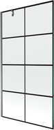 Mexen Next parawan nawannowy 1-skrzydłowy 100 x 150 cm, czarna kratka, gun metal - 895-100-000-00-77-95