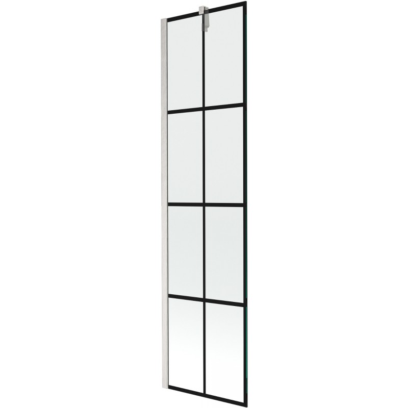 Mexen Next parawan nawannowy 1-skrzydłowy 50 x 150 cm, czarna kratka, nikiel szczotkowany - 895-050-000-00-77-97