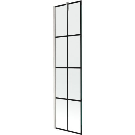 Mexen Next einteilige Badewannenabtrennung 50 x 150 cm, schwarzes Muster, gebürsteter Nickel - 895-050-000-00-77-97