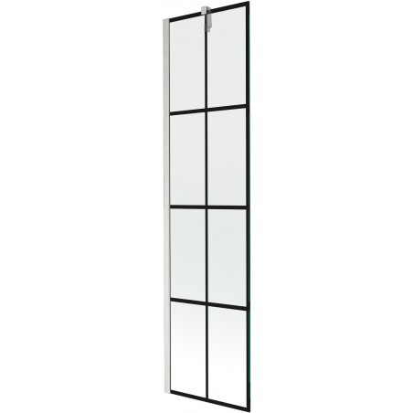 Mexen Next parawan nawannowy 1-skrzydłowy 50 x 150 cm, czarna kratka, nikiel szczotkowany - 895-050-000-00-77-97