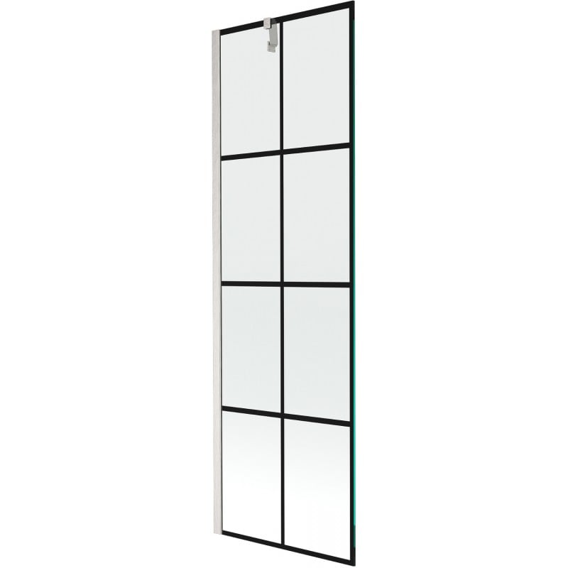 Mexen Next parafuso de duche de 1 folha 60 x 150 cm, grade preta, níquel escovado - 895-060-000-00-77-97
