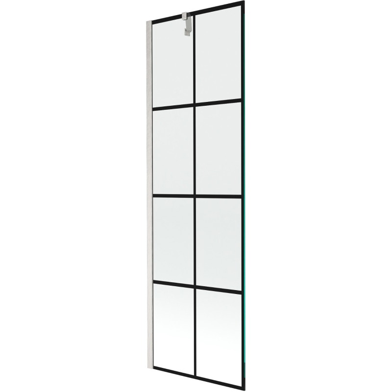 Mexen Next vannas ekrāns 1-spārns 60 x 150 cm, melna režģis, matēts niķelis - 895-060-000-00-77-97