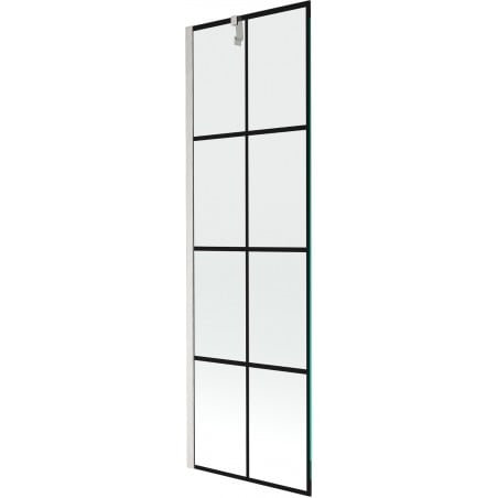 Mexen Next Duschwand 1-flügelig 60 x 150 cm, schwarzes Muster, gebürsteter Nickel - 895-060-000-00-77-97