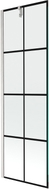 Mexen Next parawan nawannowy 1-skrzydłowy 60 x 150 cm, czarna kratka, nikiel szczotkowany - 895-060-000-00-77-97
