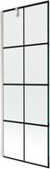 Mexen Next parawan nawannowy 1-skrzydłowy 70 x 150 cm, czarna kratka, nikiel szczotkowany - 895-070-000-00-77-97