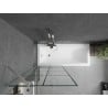 Mexen Next Duschabtrennung für die Badewanne 1-flügelig 80 x 150 cm, schwarzes Muster, gebürsteter Nickel - 895-080-000-00-77-97