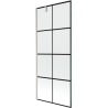 Mexen Next Duschabtrennung für die Badewanne 1-flügelig 80 x 150 cm, schwarzes Muster, gebürsteter Nickel - 895-080-000-00-77-97